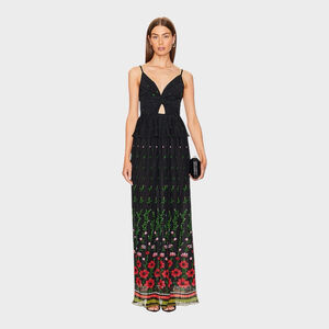 Sabina Musayev Selina Floral Cutout Maxi Dress